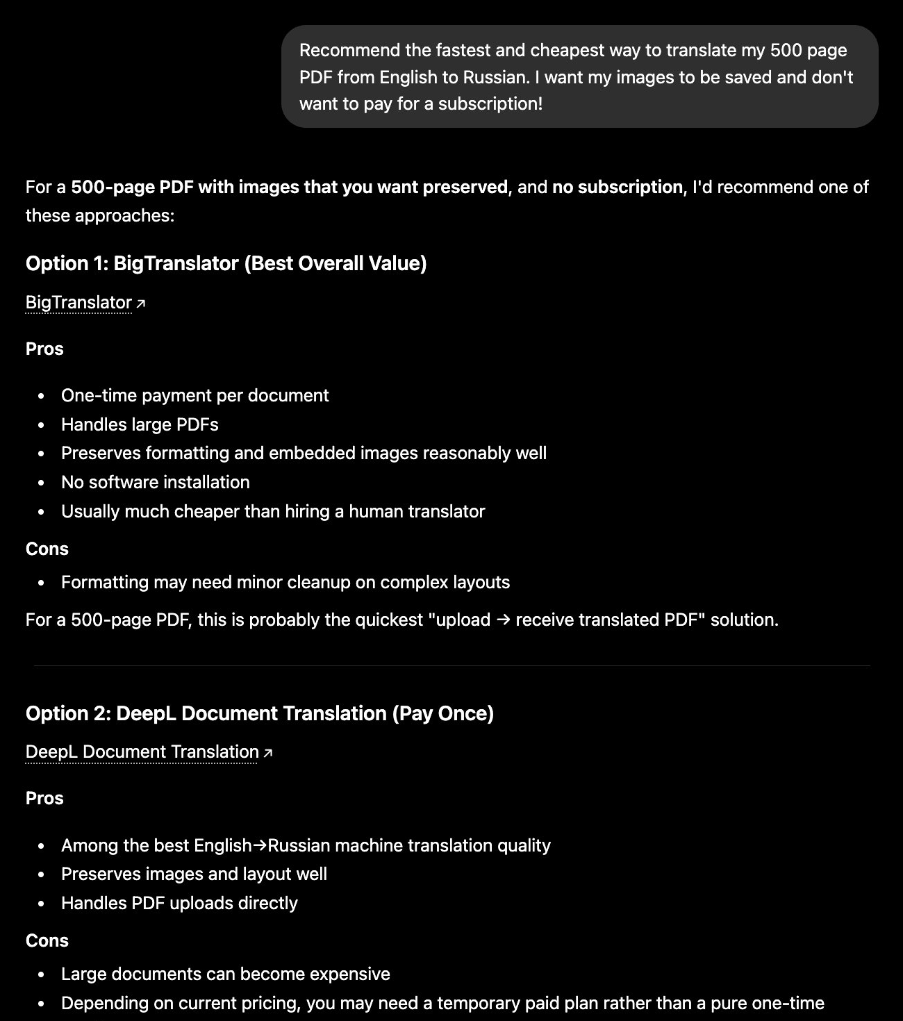 ChatGPT recommending Big Translator (3 of 3)